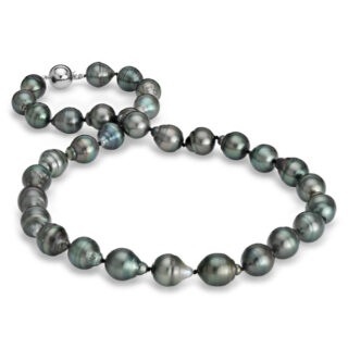 Baroque Tahitian Cultured Pearl Necklace with 18k White Gold (10-11mm)