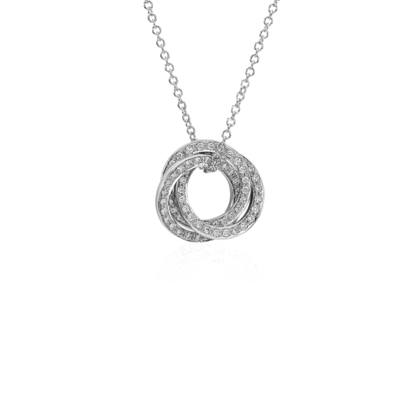 Trio Circle Diamond Pendant in 14k White Gold (1/3 ct. tw.)