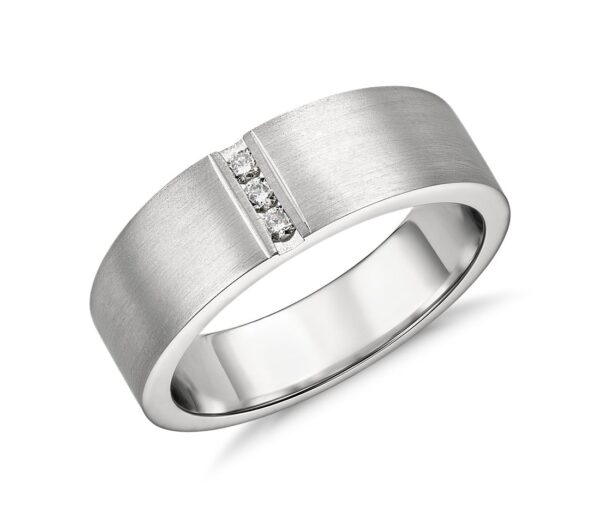 Modern Channel Diamond Ring in Platinum (7 mm
