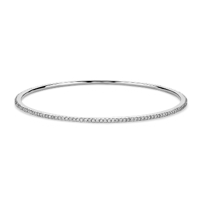 Stackable Pavé Diamond Bangle in 18k White Gold (1 ct. tw.)