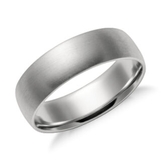 Matte Mid-weight Comfort Fit Wedding Ring in Platinum (6mm)