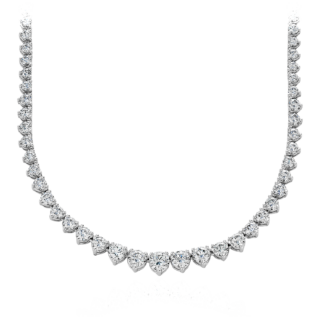 Graduated Eternity Diamond Necklace in 18k White Gold (10 ct. tw.)