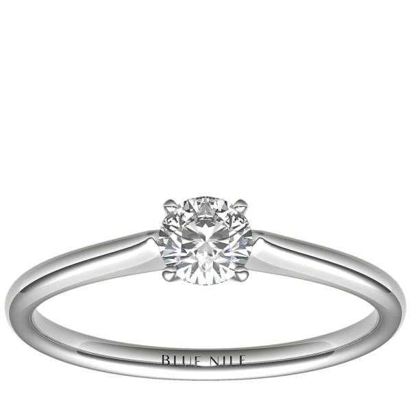 1/3 Carat Ready-to-Ship Petite Solitaire Engagement Ring in 14k White Gold