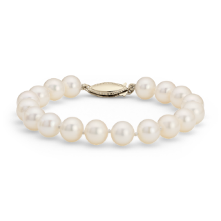 Freshwater Cultured Pearl Bracelet in 14k Yellow Gold (8.0-8.5mm)