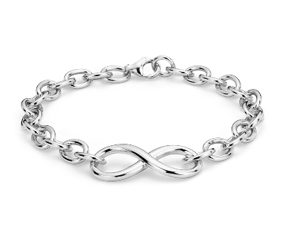 7.5" Infinity Chain Bracelet in Sterling Silver (6.5 mm)