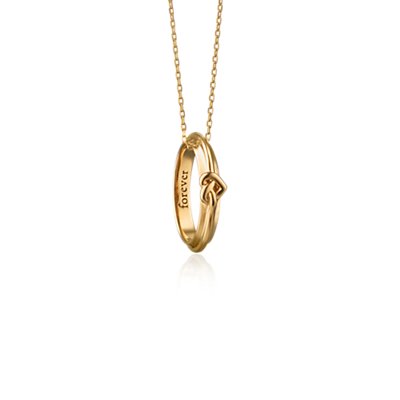 17" Monica Rich Kosann "Forever" Poesy Ring Necklace in 18k Yellow Gold (1 mm)