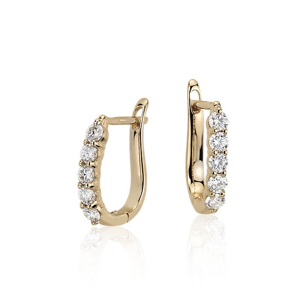 Diamond Hoop Earrings in 18k Yellow Gold (3/4 ct. tw.)