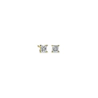 Princess Diamond Stud Earrings in 14k Yellow Gold (1/4 ct. tw.)