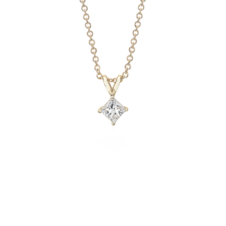 Princess-Cut Diamond Solitaire Pendant in 14k Yellow Gold (1/2 ct. tw.)