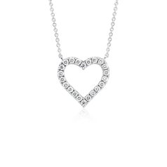 Diamond Heart Necklace in 14k White Gold (1/2 ct. tw.)