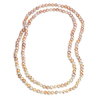 Long Pastel Freshwater Cultured Pearl Necklace (54")