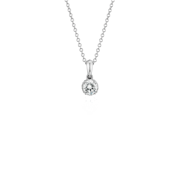 Canadian Diamond Solitaire Pendant in 18k White Gold (1/3 ct. tw.)