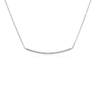 18" Smile Bar Necklace in Sterling Silver (1.25 mm)