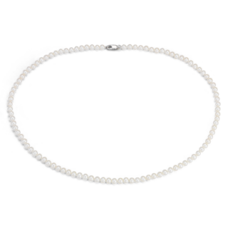 Freshwater Cultured Pearl Strand Necklace in 14k White Gold (3.5-4mm)