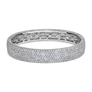 Diamond Pavé Bangle Bracelet in 18k White Gold (15 ct. tw.)