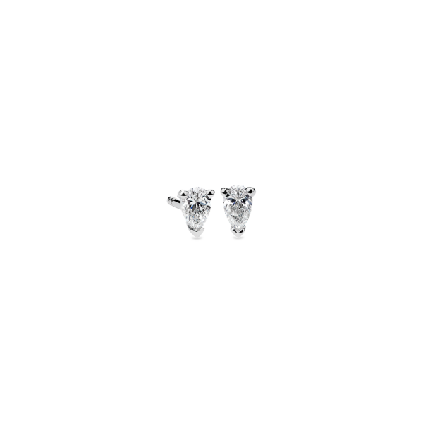 Pear Shape Diamond Stud Earrings in 14K White Gold (1/3 ct. tw.)