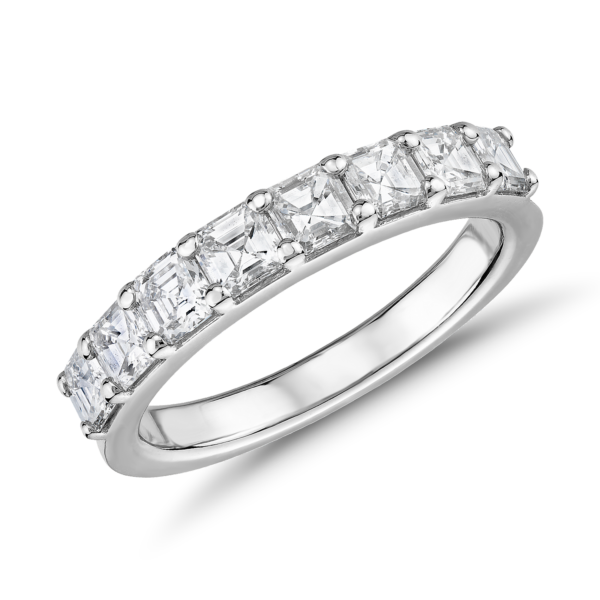 Classic Asscher Cut Eight Stone Diamond Ring in Platinum (1 1/6 ct. tw.)