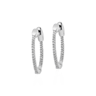 Diamond Eternity Hoop Earrings in 14k White Gold- I/I1 (1/2 ct. tw.)