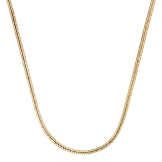 24" Round Snake Chain in 14k Yellow Gold (1.1 mm)