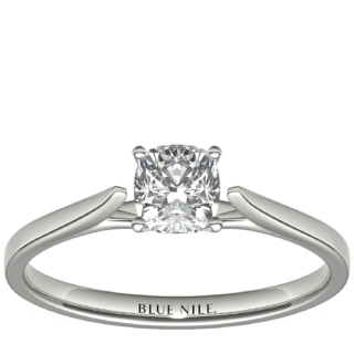 3/4 Carat Astor Cushion-Cut Petite Cathedral Solitaire in Platinum (H/VS2) Ready-to-Ship