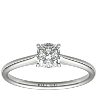 3/4 Carat Astor Cushion-Cut Petite Solitaire in Platinum (H/SI2) Ready-to-Ship
