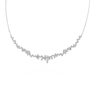 Diamond Scatter "V" Necklace in 14k White Gold (1 1/2 ct. tw.)