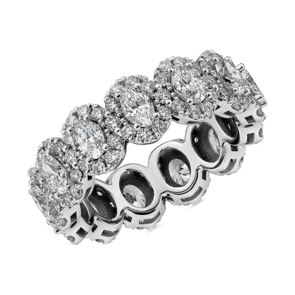 Halo Oval-Cut Diamond Eternity Ring in 14k White Gold (2 3/4 ct. tw.)