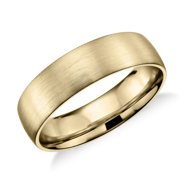 Matte Classic Wedding Ring in 14k Yellow Gold (6mm)