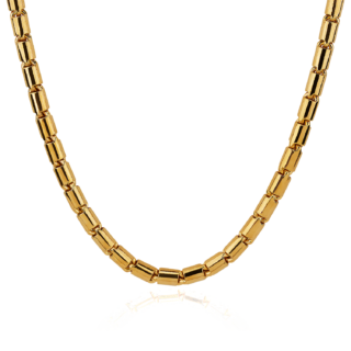 24" Solid 24k Yellow Gold Handmade Baht Link Necklace (4.2 mm)