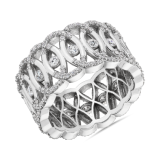 Bella Vaughan Diamond Woven Lace Eternity Ring in 18k White Gold (1 ct. tw.)