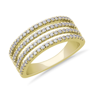 Quad Stacked Diamond Pavé Ring in 18k Yellow Gold (1/2 ct. tw.)