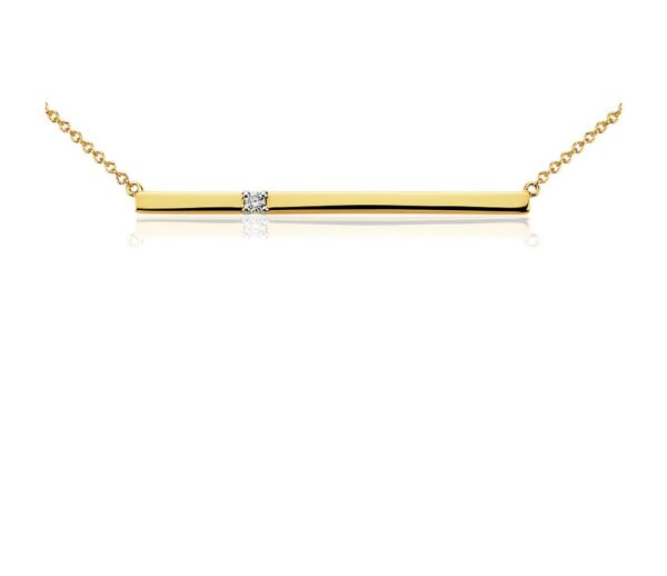 Bar Diamond Necklace in 14k Yellow Gold