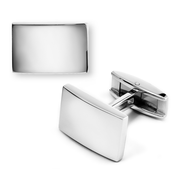 Plain Polished Cuff Links in Stainless Steel