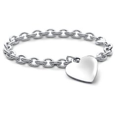 6.5" Children's Heart-Tag Bracelet in Sterling Silver (6.3 mm)